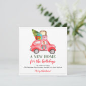 Kerstauto's Nieuwe Home Cute Holiday Beweging Aankondiging (Staand voorkant)