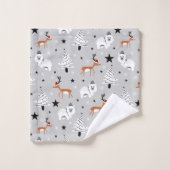 Kerstaven, Beren en rendieren Bad Handdoek (Wasdoekje)