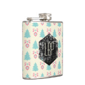 Kerstaven, bogen en Baubles Retropatronen Heupfles (Rechts)