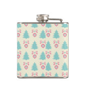 Kerstaven, bogen en Baubles Retropatronen Heupfles (Achterkant)