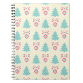 Kerstaven, bogen en Baubles Retropatronen Notitieboek (Voorkant)