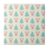 Kerstaven, bogen en Baubles Retropatronen Tegeltje (Voorkant)