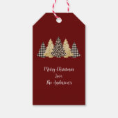 Kerstaven Cheetah Print Buffalo Pset Glitter Cadeaulabel (Voorkant)