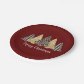 Kerstaven Cheetah Print Buffalo Pset Glitter Papieren Bordje (Gekanteld)