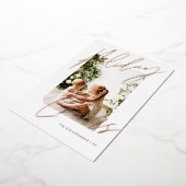 Kerstaven Elegant Script Minimale foto Folie Feestdagenkaart (Gedraaid)