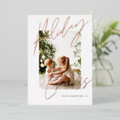 Kerstaven Elegant Script Minimale foto Folie Feestdagenkaart (Staand Voorkant)