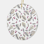 Kerstaven en bessen - Bourgogne Keramisch Ornament (Links)