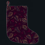 Kerstaven en bessen - Bourgogne Kleine Kerstsok<br><div class="desc">Kerstboomtakken en bessen - kerstaven met vuursteentje</div>