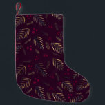 Kerstaven en bessen - Bourgogne Kleine Kerstsok<br><div class="desc">Kerstboomtakken en bessen - kerstaven met vuursteentje</div>