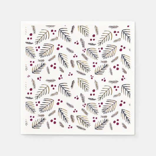 Kerstaven en bessen - Bourgogne Servet (Voorkant)