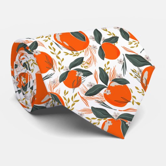 Kerstaven en bloemen stropdas (Opgerold)