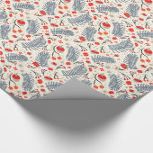 Kerstaven en bosbessen cadeaupapier (Hoek)