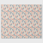 Kerstaven en bosbessen cadeaupapier (Vlak)