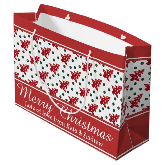 Kerstaven en Buttonnen Large Cadeautasje (Achterkant Gekanteld)
