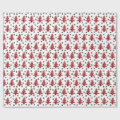 Kerstaven en Buttonnen patroonpatronen Cadeaupapier (Vlak)