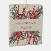 Kerstaven en Eucalyptus Botanische olie Keramisch Ornament (Rechts)