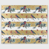 Kerstaven en gouden strepen cadeaupapier (Vlak)