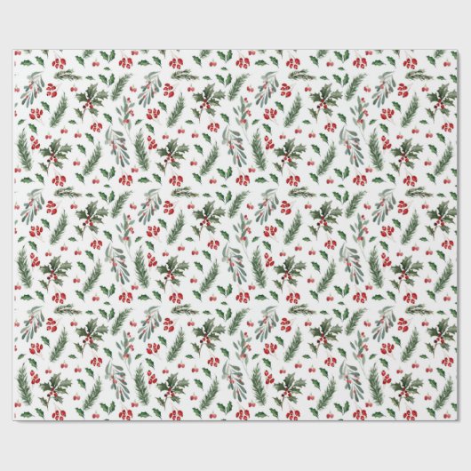 Kerstaven en groen lederen patroon cadeaupapier (Vlak)