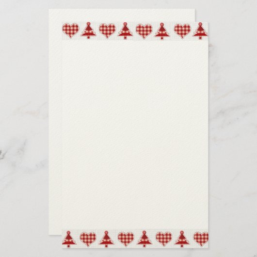 Kerstaven en hart briefpapier (Voorkant / Achterkant)