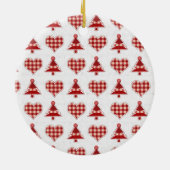 Kerstaven en hart keramisch ornament (Achterkant)