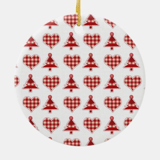 Kerstaven en hart keramisch ornament (Achterkant)