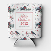 Kerstaven en Holly patroon Blikjeskoeler (Voorkant)