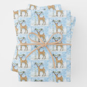 Kerstaven en kerstcadeaubladen voor vogels inpakpapier vel (In situ)