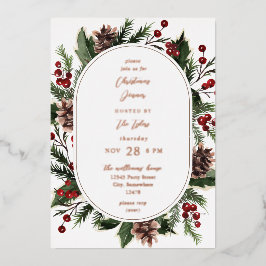 Kerstaven en kerstfeestdagen folie uitnodiging