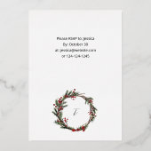 Kerstaven en kerstfeestdagen folie uitnodiging (Achterkant)