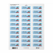 Kerstaven en labels met rode auto's (Full Sheet)