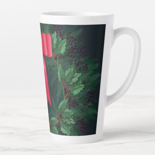 Kerstaven en pijnbijkantoren, geschut latte mok (Rechts)