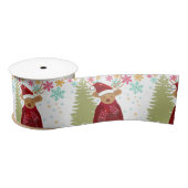 Kerstaven en rendierrode witte kaas satijnen lint (Spoel)