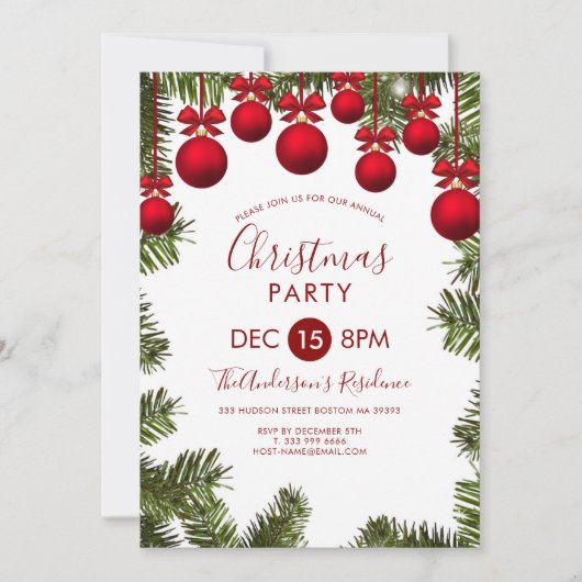 Kerstaven en rode balken kaart (Voorkant)