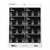 Kerstaven en Snowflakes Etiket (Full Sheet)