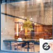 Kerstaven en Snowflakes Gold/White ID863 Raamsticker (Cafe Raam)