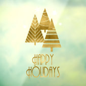 Kerstaven en Snowflakes Gold/White ID863 Raamsticker (Vel 3)