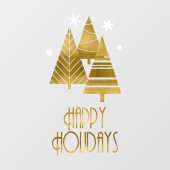 Kerstaven en Snowflakes Gold/White ID863 Raamsticker (Vel)