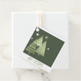 Kerstaven en Snowflakes Green ID863 Bedankjes Labels