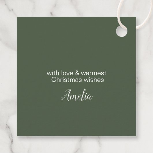 Kerstaven en Snowflakes Green ID863 Bedankjes Labels (Achterkant)