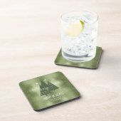 Kerstaven en Snowflakes Green ID863 Bier Onderzetter (Rechterzijde)