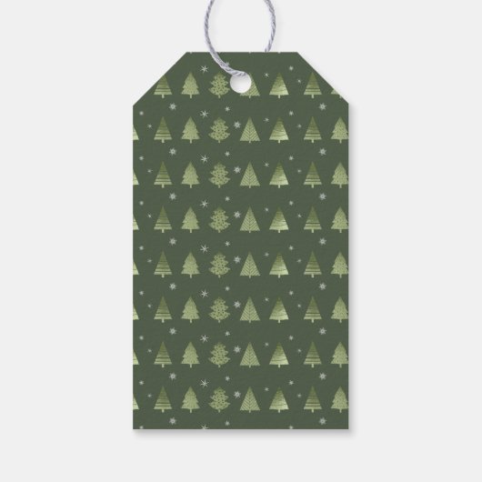Kerstaven en Snowflakes Green ID863 Cadeaulabel (Achterkant)
