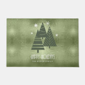 Kerstaven en Snowflakes Green ID863 Deurmat (Voorkant)