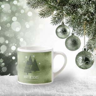 Kerstaven en Snowflakes Green ID863 Espresso Kop