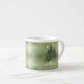 Kerstaven en Snowflakes Green ID863 Espresso Kop (Voorkant rechts)