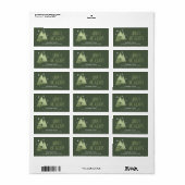 Kerstaven en Snowflakes Green ID863 Etiket (Full Sheet)