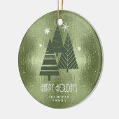 Kerstaven en Snowflakes Green ID863 Keramisch Ornament (Links)