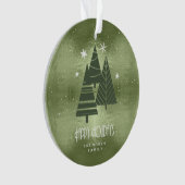 Kerstaven en Snowflakes Green ID863 Ornament (voorkant)