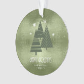Kerstaven en Snowflakes Green ID863 Ornament (voorkant)