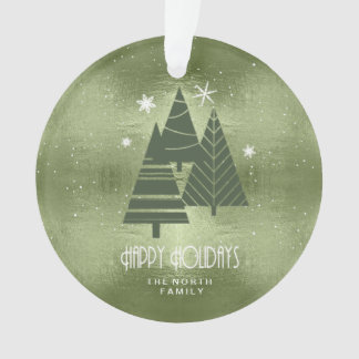 Kerstaven en Snowflakes Green ID863 Ornament