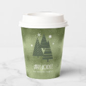 Kerstaven en Snowflakes Green ID863 Papieren Bekers (Achterkant)